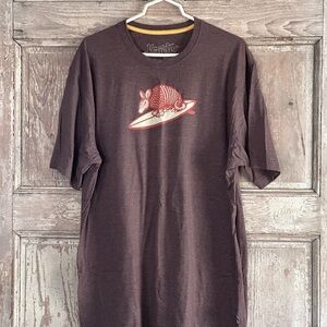 Howler Bros Dark Brown Men's Graphic Tee with Armadillo Motif